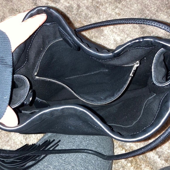 ✨SOLD✨ All Saints Black Leather purse with Tassels - Picture 15 of 16